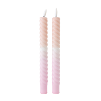 LED Swirl Kaars Soft Purple - Set of 2