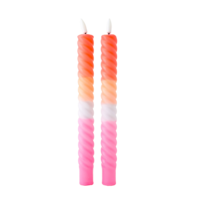LED Swirl Kaars Multicolor - Set of 2