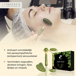 Jade roller gua sha ansigtsrulle 4 dele sæt