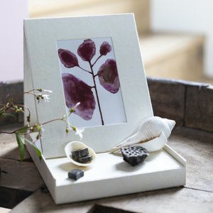 Shrine in a Box | personal altar | flower of life | off white | handmade paper | fair trade | Nepal