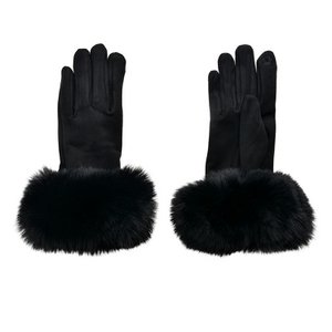 Gloves with faux fur 9x24 cm Black Polyester