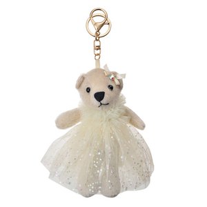 Keychain Bear 20 cm Beige Synthetic