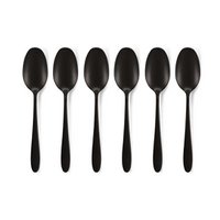 Set/6 Tea Spoons Matt Black
