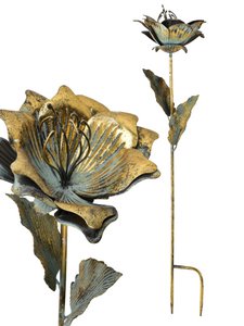 MILAGA Decoratieve metalen bloem 21x21x82,5cm om in te plakken