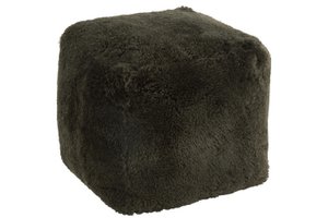 J-Line pouffe Square Sheepskin - textile - green