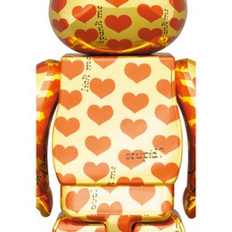 400 % und 100 % Bearbrick-Set – Verstärker Gold Heart von HIDE