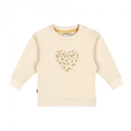  Kids sweater pearled ivory cream long sleeves heart design print children's clothing