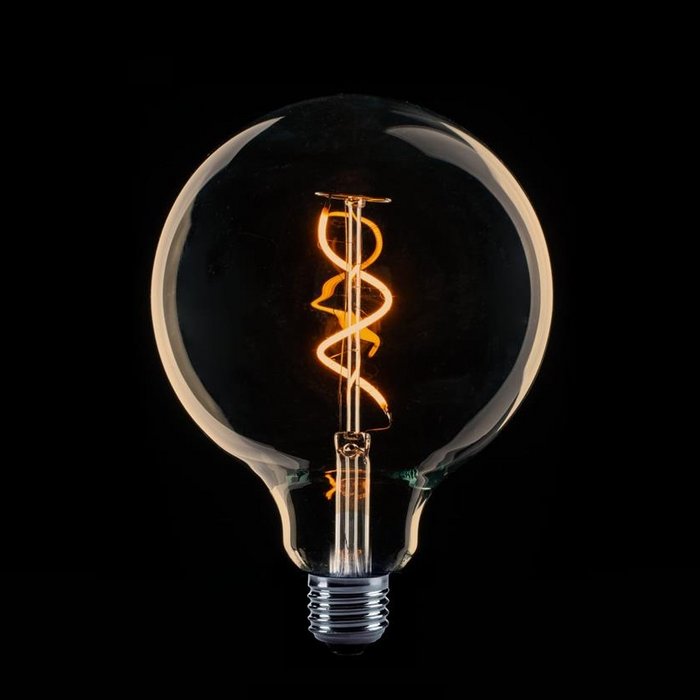 Globe 125mm Filament spiraal led 4w E27 240v 2200k dimbaar goud