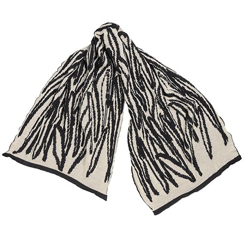 Sjaal Leaves wit / zwart