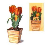 3D flower tulip card