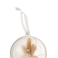 J-line Weihnachtskugel - Glas - Weiß - LED