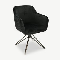 Venice Dining Chair, Black Velvet & Black legs