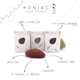 Owl & Bee Konjac ansigtsvampe til tør hud (2 pakke) - Vegansk