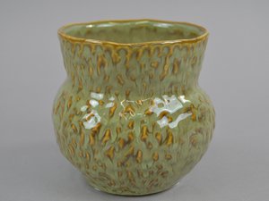 Keramische pot 13 Perlmut Optics, organisch, 11,5x11.5x11, groen