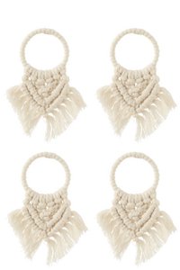 J-Line-Set von 4 Serveting Macramé Polyester Beige