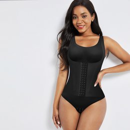 Shapewear 4-in-1 Waist Trainer Corset Shapewear - Buttoned Tummy Control High Waist with Padded Bra - Black