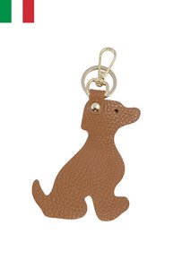 Porte clé forme chien en cuir de vachette fabrication Italienne PC1001