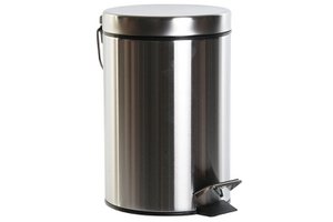 RVS Vuilnisbak 17X22X26 3L, MAT ZILVER PB207634