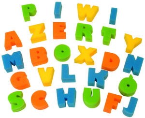 6 SCHAUMSTOFFSCHWÄMME ALPHABET 50x50mm