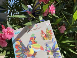 Easy creation, Folding fans "Exotic birds"