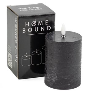 LED-Blockkerze 7,5x10cm schwarz