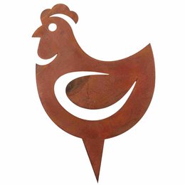 Osterdeko modern | Rost Deko Gartenstecker Hühner mit Hahn