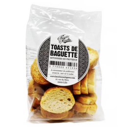  Grilled toast baguette snack, 75 grams. Crispy, golden-brown baguette slices, perfect for a quick and satisfying snack.