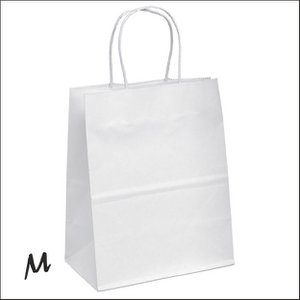 Papieren tas L – Wit (100 stuks)