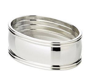 Set of 4 napkin ring thread, elegant silver-plated, tarnish-proof, length 6 cm