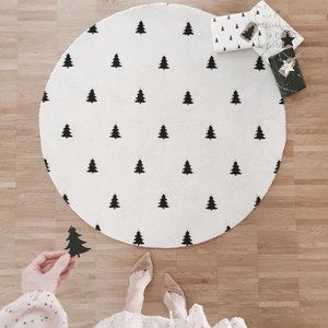 Grote wasbare deurmat dennenhout rond