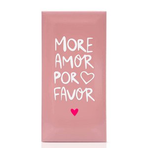 Metro-Fliese "More Love Please" Rosa/Weiß