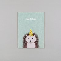 Postkarte Holzschliff Igel