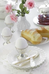 Set of 2 classo egg cups (height 5 cm), classic shape, heavy silver plated