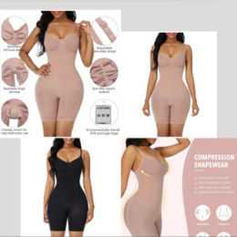 Sculpting Bodysuit Shapewear - Mid Thigh - Nude