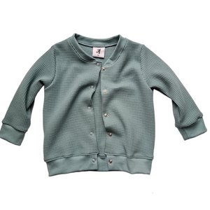 JF | bomber cardigan waffle sea breeze