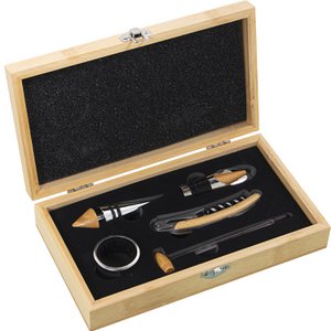 WIJNSET MET 5 ACCESSOIRES PAST VOOR BAMBOE _21X11X2,5CM ST80160