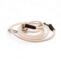 Just Cotton adjustable dog leash | Rope line Ecru
