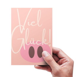 Postcard | Good luck with pig's nose