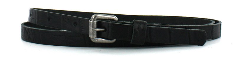 Leather Belt 1.5cm | crocodile print