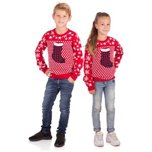 Weihnachtspullover Kinder - Weihnachtsliegerrot rot