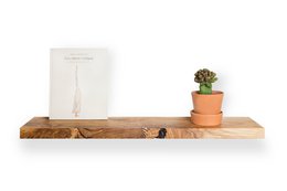 Tu Las™ schwebendes Wandregal aus Holz – 94 x 22 x 4 cm – handgefertigtes längliches Bücherregal – Eichenholz