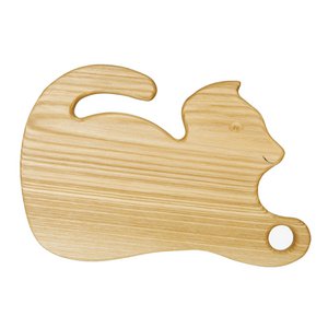 Houten ontbijtplank met dierenmotief kat