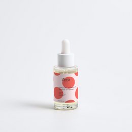  Rosemary hair oil with dropper bottle, red floral design, strengthening scalp treatment serum.