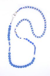 FREDONIA versatile long necklace with African blue crystal beads