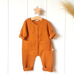 Uniseks mousseline romper / 100% biologisch dubbel gaaskatoen
