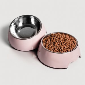 ne&no® Futternapf - 2er Set - für Hunde und Katzen - Rose [Gr. S / M / L]