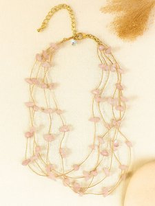 Gold-Plated Layered Pearl Necklace – Beaded Fashion Jewellery – Alloy & Pearl – 40cm Length