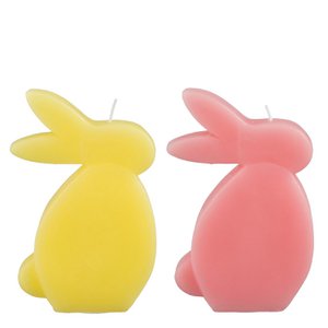 Kaars haas roze geel 2 assorti