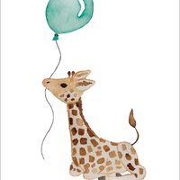 Ansichtkaart - Giraffe ballon
