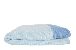 Gebreide plaid blauw Jeans 125x150 cm